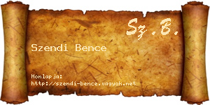 Szendi Bence névjegykártya